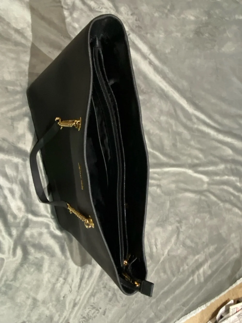 Michael Kors Black Tote with Gold Chain Handles - Picture 12 of 12